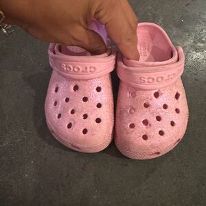 CROCS Kids Glittery Pink Sandals